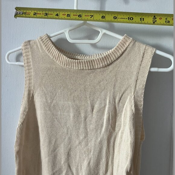 Korean no brand cotton knitted tank and shrug small in cream color - Picture 3 of 11
